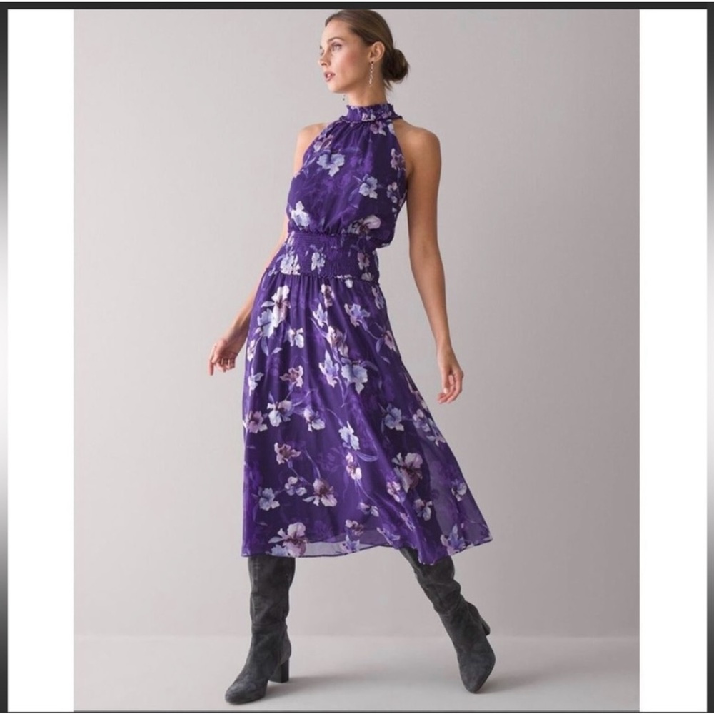 Elegant Purple Floral Women's Dress